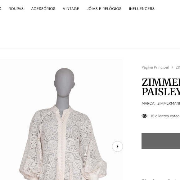 Vestido de Rafaella Justus pertence à grife Zimmermann, da Austrália. O look esteve disponível em um brechó de luxo brasileiro por R$ 3.440,00, mas já foi vendido