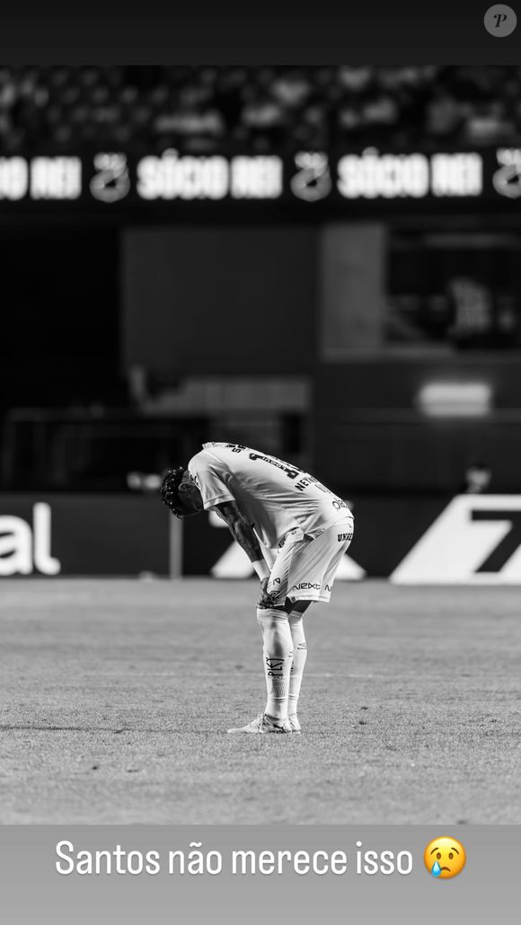 Em sua rede social, Neymar lamentou a derrota do Santos