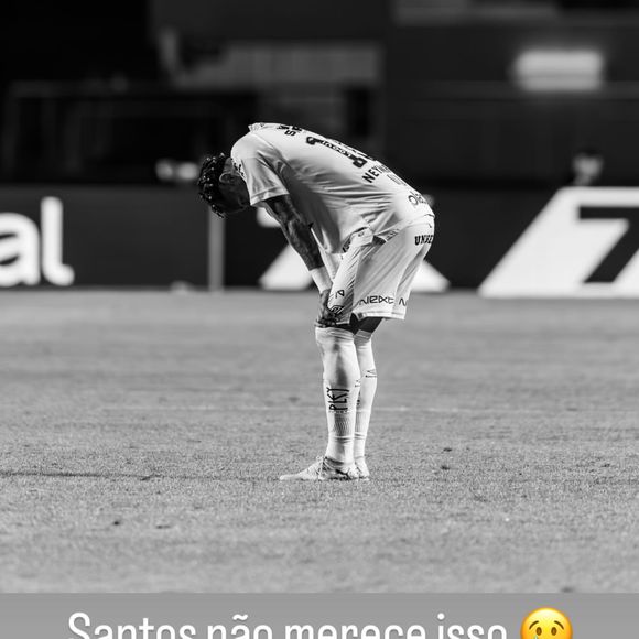 Em sua rede social, Neymar lamentou a derrota do Santos
