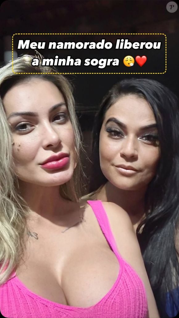 Andressa Urach anunciou uma parceria com Juliana França, mãe do atual namorado dela, Kylian Cria