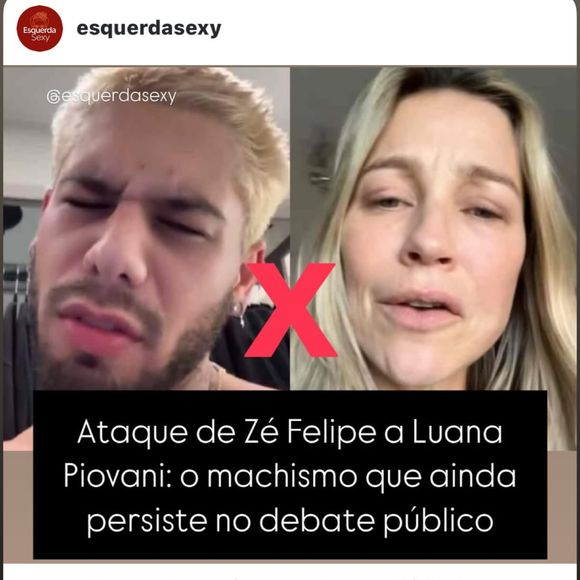 Luana Piovani apontou machismo em Zé Felipe ao ser xingada pelo marido de Virginia Fonseca