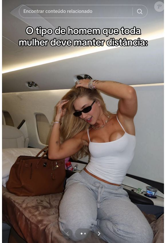 "O tipo de homem que toda mulher deve manter distância", escreveu Virgínia Fonseca na primeira imagem da publicação