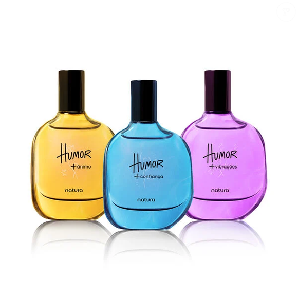 A grande novidade é a coleção Natura Humor MoodBoosters, composta por três fragrâncias funcionais desenvolvidas para estimular emoções positivas como '+ânimo', '+confiança' e '+vibrações'