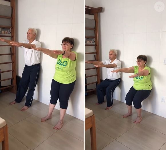Exercício 3: Meia agachada controlada com os braços à frente
