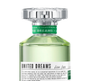 Com proposta floral frutada, o United Dreams Live Free, da Benetton, começa com uma combinação de yuzu e bergamota, acompanhados por chá verde e um acorde crocante de maçã verde, criando uma abertura cítrica e luminosa