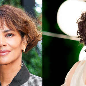 Letícia Sabatella e Halle Berry mostram diferentes interpretações dos cortes assimétricos. Enquanto o bob de Halle tem acabamento mais alinhado, a versão cacheada de Letícia valoriza outra textura de cabelo