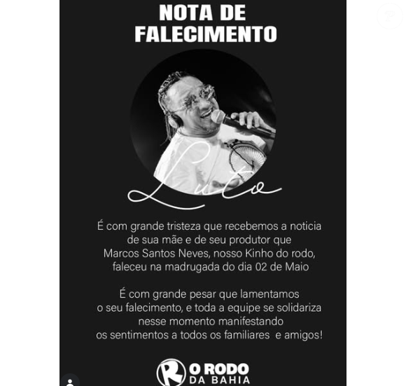 Assessoria de Kinho do Rodo publica notícia sobre sua morte