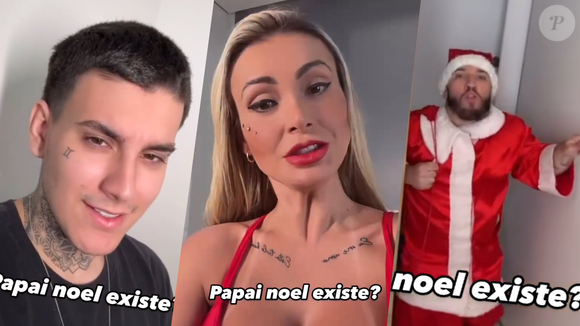 Andressa Urach escala anão vestido de Papai Noel para pornô natalino e conta 'historinha' com o filho: 'Era uma vez...'