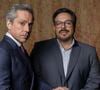 Marco Aurélio (Alexandre Nero) e Freitas (Luis Lobianco), patrão e empregado na novela Vale Tudo