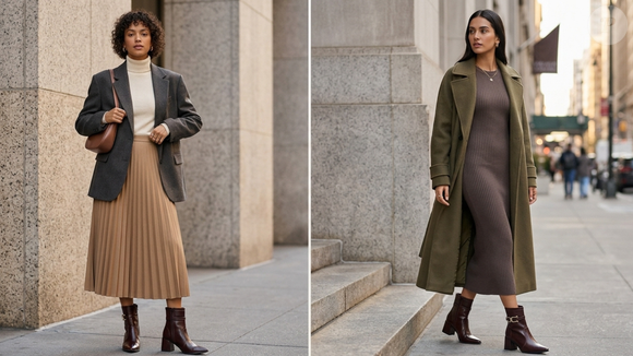 Modelo da Shein em marrom intenso prova que os tons terrosos seguem entre os favoritos para o inverno