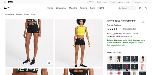 Peça usada por Virgínia custa R$ 132,99 no site da Nike