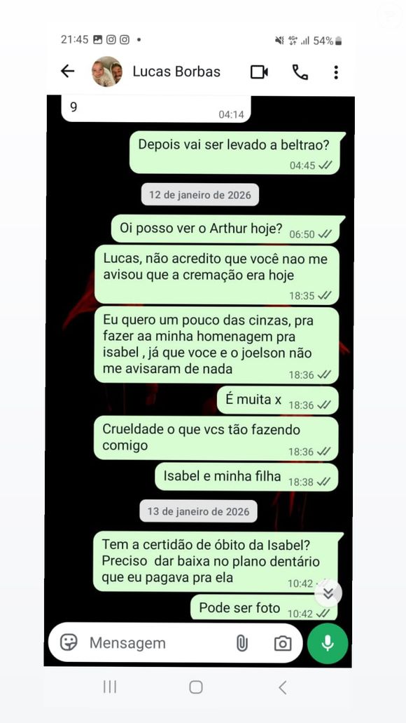 Mãe de Isabel Veloso aponta que não foi comunicada da cremação da filha