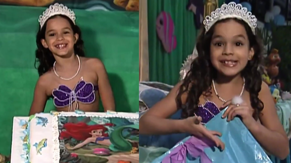 Aos 8 anos, Bruna Marquezine teve festa de Pequena Sereia com cobertura da Globo - e as imagens são encantadoras