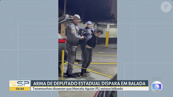 Marcelo Aguiar foi levado à delegacia e, segundo o boletim de ocorrência estava "em estado de exaltação" e apresentava risco à própria integridade física ou à de outras pessoas