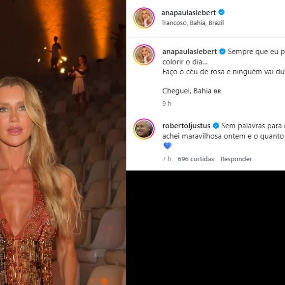 Roberto Justus fez questão de elogiar publicamente a esposa, Ana Paula Siebert
