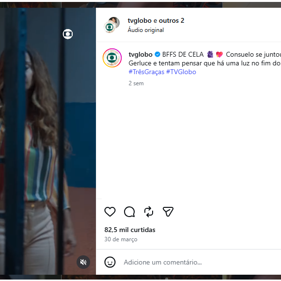 Viviane Araujo já chegou a aceitar ‘collab’ com o perfil da Globo em cenas onde Belo não aparece, o que faz parecer uma escolha pessoal não colocar a imagem do ex no feed