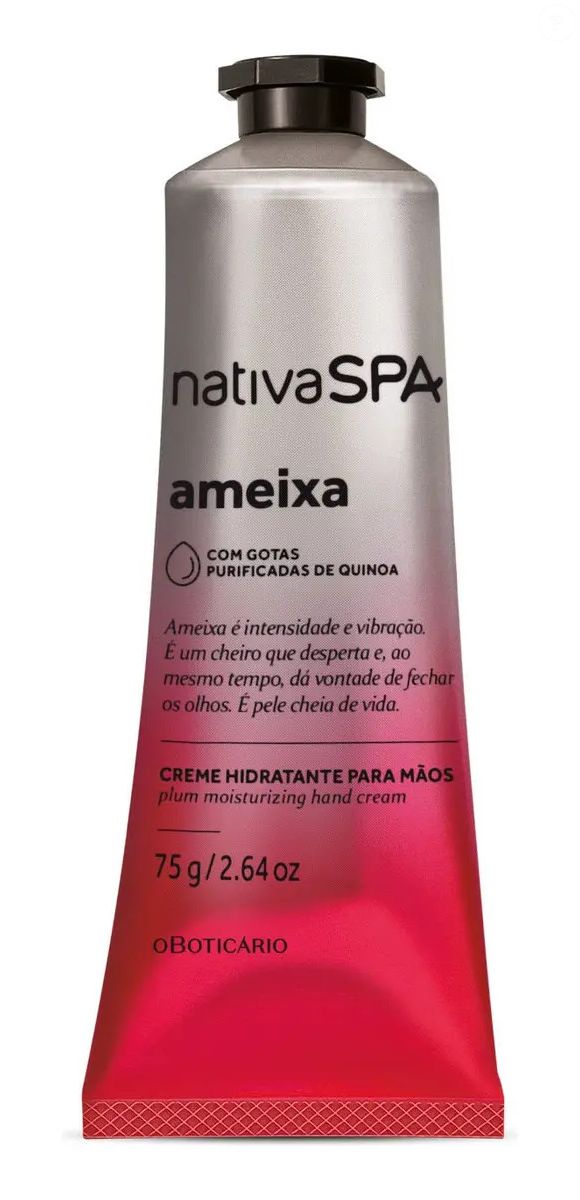 Creme Desodorante para as Mãos Nativa SPA Ameixa (O Boticário) - 75g | R$ 38,90 - perfeito para carregar na bolsa, o creme para mãos hidrata sem deixar sensação pegajosa e ainda prolonga a fragrância sofisticada ao longo do dia