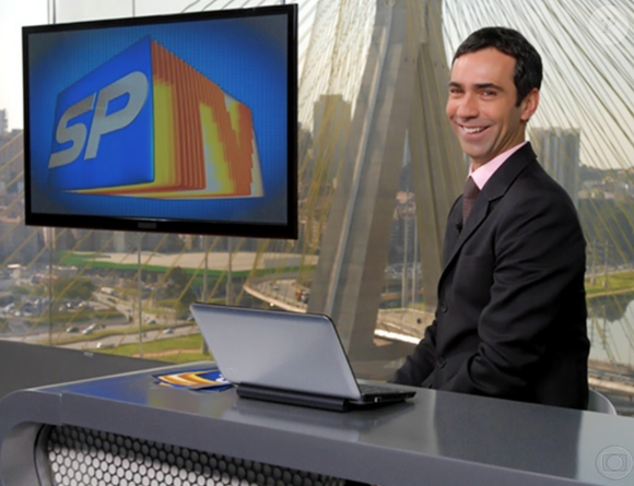 César Tralli estreou como apresentador do 'SPTV 1ª Edição' em 2011