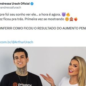 Andressa Urach publicou o perfil do filho na Privacy e prometeu que ele vai exibir o resultado do procedimento de aumento peniano