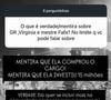 Thainá esclareceu verdades e mentiras sobre Virgínia como rainha de bateria
