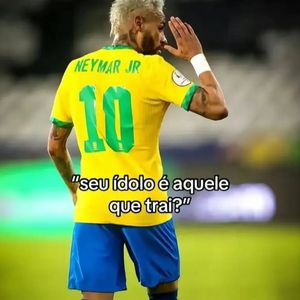 O post do pai de Neymar abre com a pergunta: ‘Seu ídolo é aquele trai?’. ‘Não’, responde a imagem seguinte