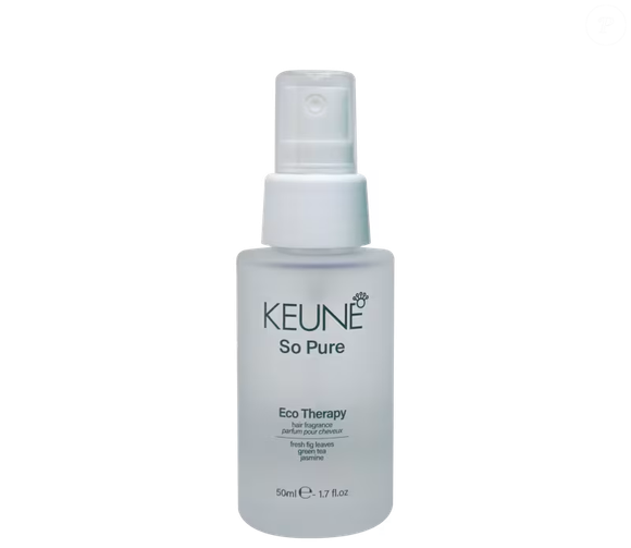O Keune So Pure Eco Therapy, em embalagem de 50 ml, integra a seleção de perfumes capilares que ampliam o ritual de beleza para além dos tratamentos e produtos de finalização dos fios
