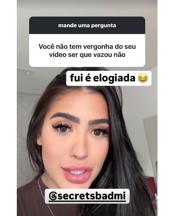 MC Mirella voltou a comentar vídeo íntimo vazado na web ao responder perguntas de seguidores no Instagram