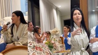 Bolo de 3 andares, sobremesa de bota e cantoria com Simaria: Simone Mendes comemora 42 anos com festa intimista em mansão e cai no choro após declaração da irmã. Fotos!