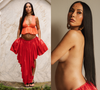 Grávida e poderosa! Sabrina Sato faz topless, exibe barrigão e surge com top laranja e saia vermelha de quase R$ 30 mil; veja fotos