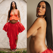 Grávida e poderosa! Sabrina Sato faz topless, exibe barrigão e surge com top laranja e saia vermelha de quase R$ 30 mil; veja fotos