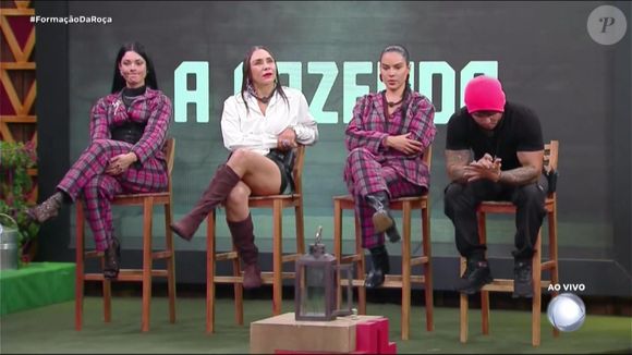 Tamires Assis, Yoná Sousa, Rayane Figliuzzi e Wallas Arrais formaram a sétima roça de 'A Fazenda 17'