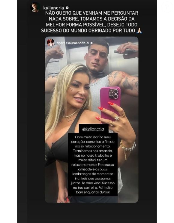 Ex-namorado de Andressa Urach, o modelo Kylian não quer ser questionado sobre a separação da atriz pornô