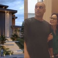 Porta de 6m, área gourmet, telão na piscina e espaço exclusivo para taça da Copa: mansão de luxo de Luciele Di Camargo e Denílson em Barueri (SP) passou por grande reforma e vive em clima de Mundial