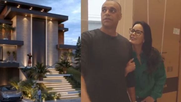 Porta de 6m, área gourmet, telão na piscina e espaço exclusivo para taça da Copa: mansão de luxo de Luciele Di Camargo e Denílson em Barueri (SP) passou por grande reforma e vive em clima de Mundial