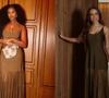 Iza e Anitta elegeram o mesmo vestido para ocasiões totalmente diferentes em fevereiro