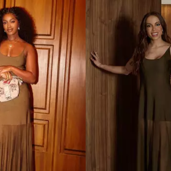 Iza e Anitta elegeram o mesmo vestido para ocasiões totalmente diferentes em fevereiro