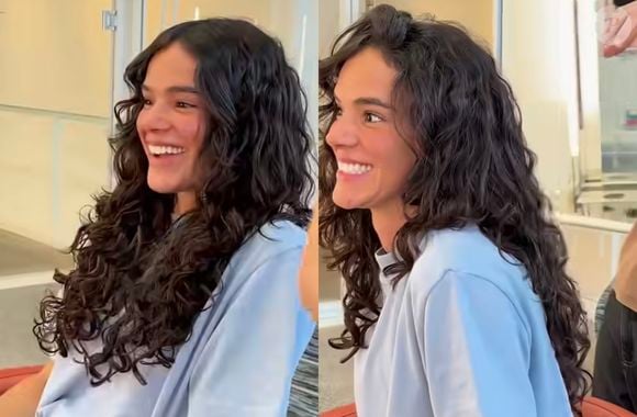 Do anos 90 direto para 2026: Bruna Marquezine lança tendência com o corte butterfly e adota cabelo cacheado para o o Ano Novo