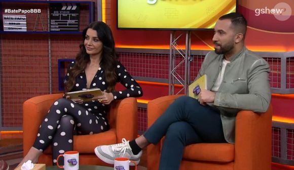 Ceci Ribeiro e Gil do Vigor quiseram saber sobre futuro do relacionamento de Diogo com Aline fora do 'BBB 25', mas brother fugiu do assunto
