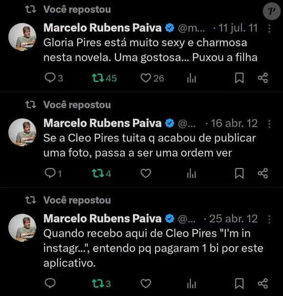 Autor de 'Ainda Estou Aqui', Marcelo Rubens Paiva, é alvo de polêmica após tweets antigos sobre Gloria Pires e Cleo ganharem repercussão