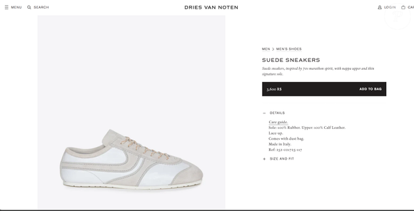 Sem o modelo oficial à venda, versões similares da Dries van Noten chegam a R$ 3.600