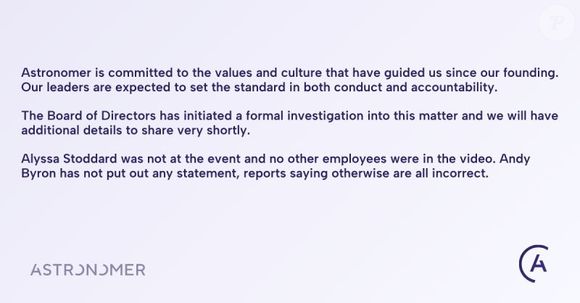 A empresa prometeu investigar o caso, como confirma uma publicação feita no LinkedIn: ‘A Astronomer está comprometida com os valores’