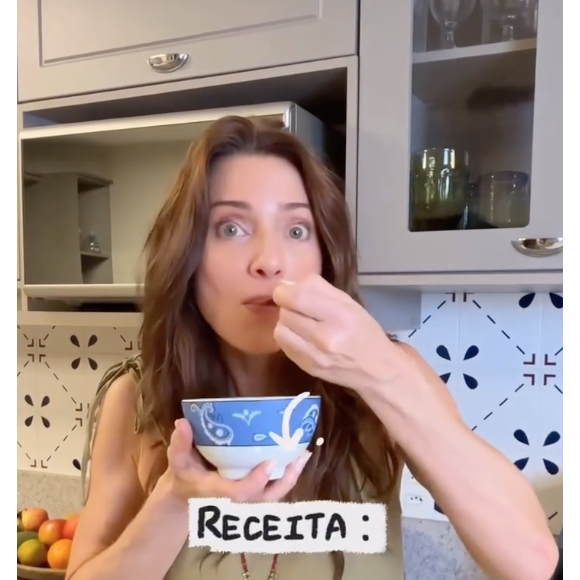 Em suas redes sociais, Letícia Spiller ensinou uma receita de iogurte proteico que faz parte de sua dieta