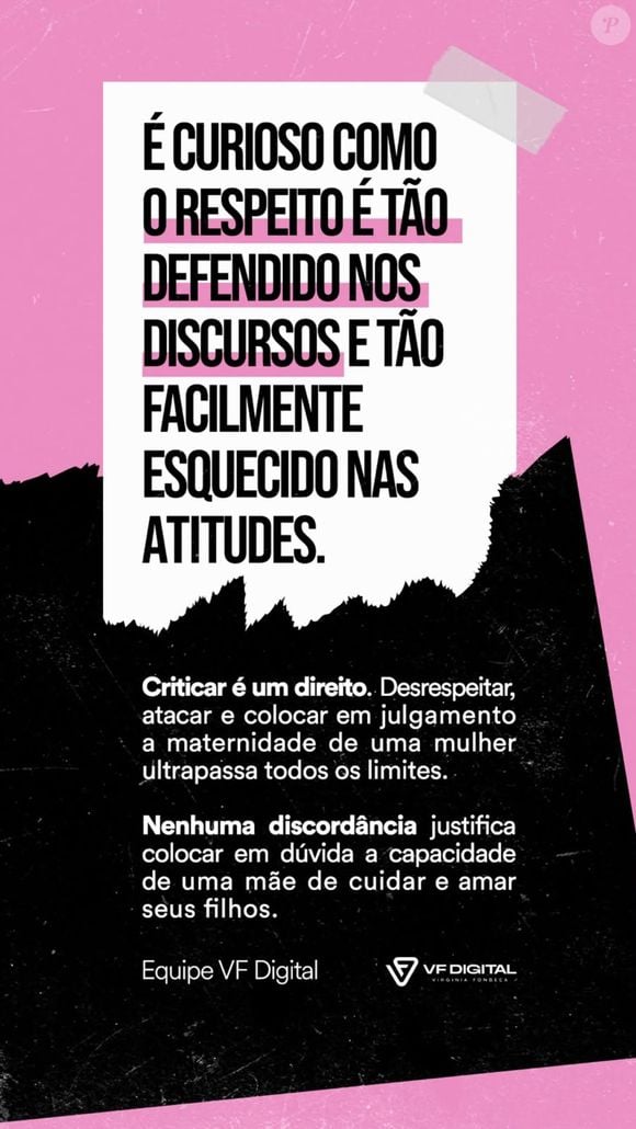 Virginia Fonseca reagiu, por meio de sua equipe, após Silvia Abravanel sugerir que Poliana Rocha ficasse com a guarda dos filhos da influenciadora