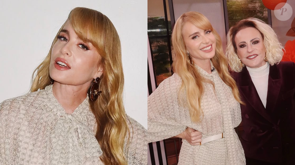 Feito na Itália e com fios metálicos: descobrimos o preço do look elegante e neutro de Angélica no 'Mais Você' - e está com desconto!