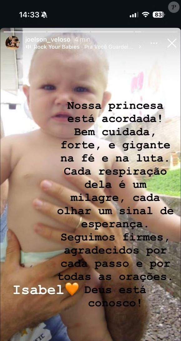 Isabel Veloso foi extubada após 21 dias na UTI e apresentou melhora no quadro clínico. O pai da influenciadora comemorou a evolução no Natal, destacando fé e esperança durante a internação