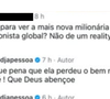 Nadja Pessoa escreveu: ‘Que pena que ela perdeu o bem mais precioso, né? Que Deus abençoe. Quem é Deus? Aquele que dar [sic] e tira a vida’