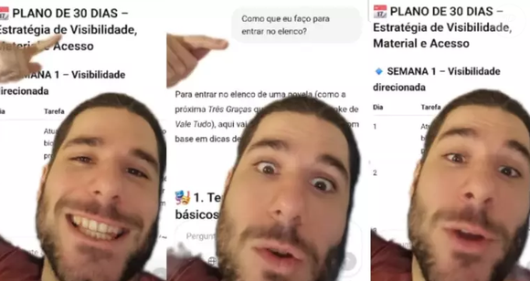 ChatGPT foi o progama usado pelo ator Daniel Tonsig para buscar vaga em novela da Globo