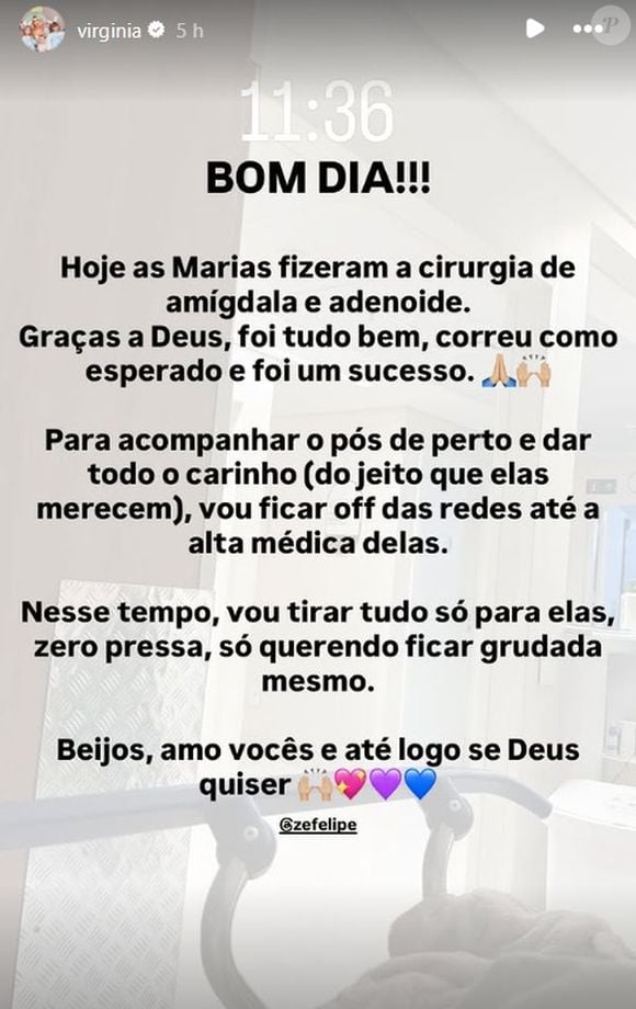 Virgínia Fonseca contou que até a alta médica das meninas ela ficará fora das redes sociais