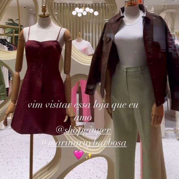 Nesta quinta-feira (23), Yasmin Brunet visitou a loja Shop Ginger, de Marina Ruy Barbosa, e compartilhou com os internautas na web.