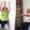 Quatro exercícios de pilates na parede para idosos, fáceis e super funcionais, que você pode fazer todos os dias
